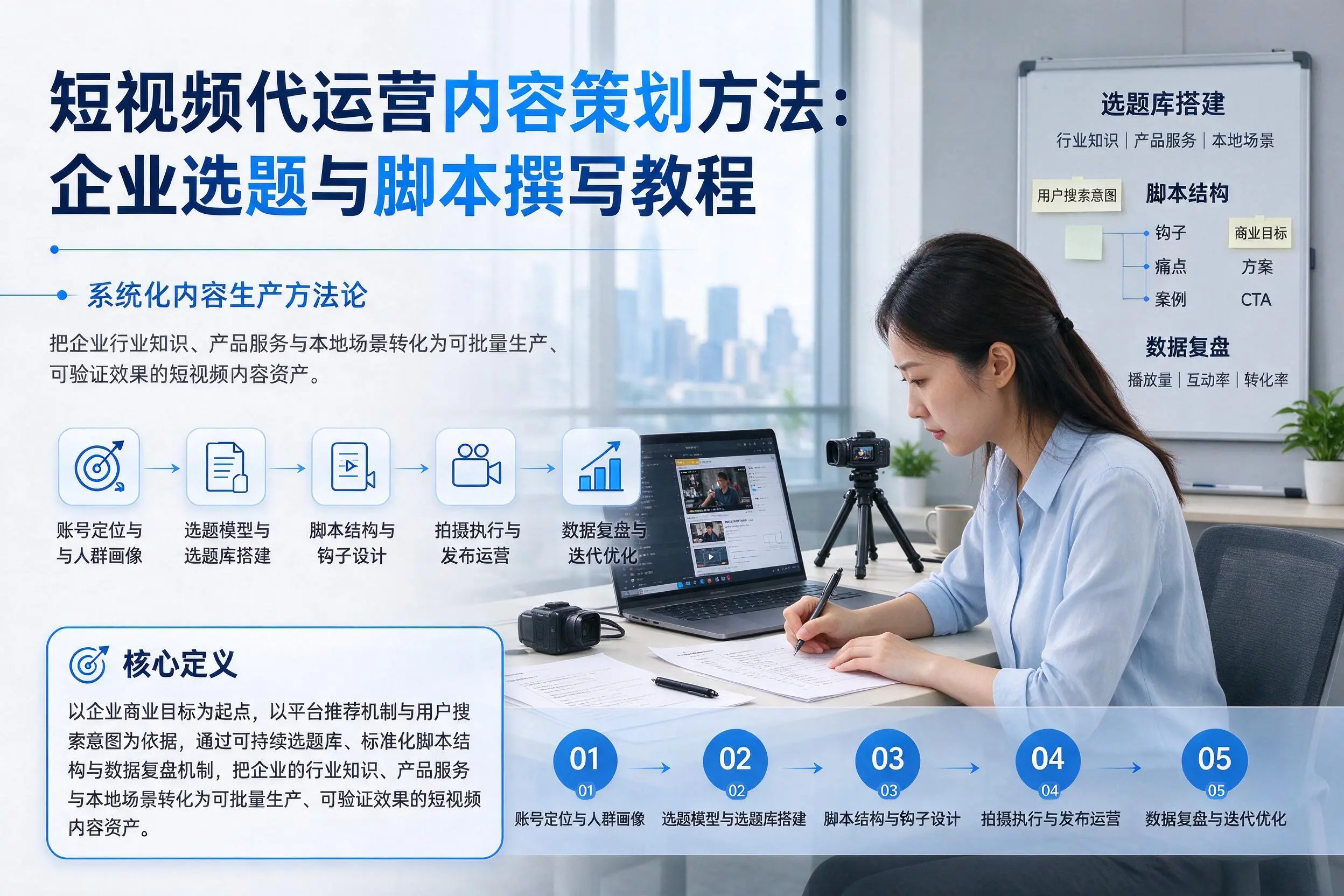 短视频代运营内容策划方法：果洛企业选题与脚本撰写教程