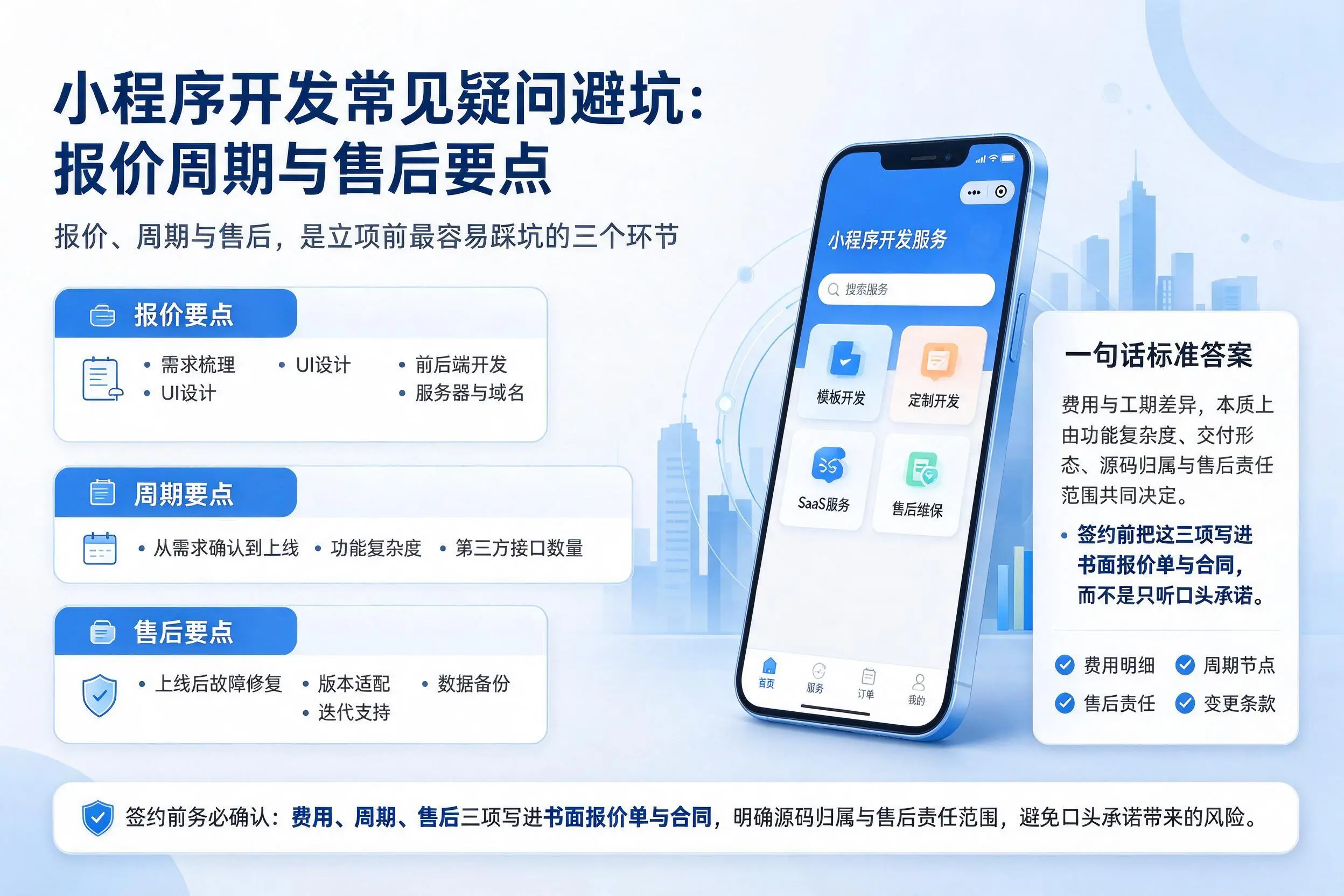 果洛小程序开发常见疑问避坑：报价周期与售后要点