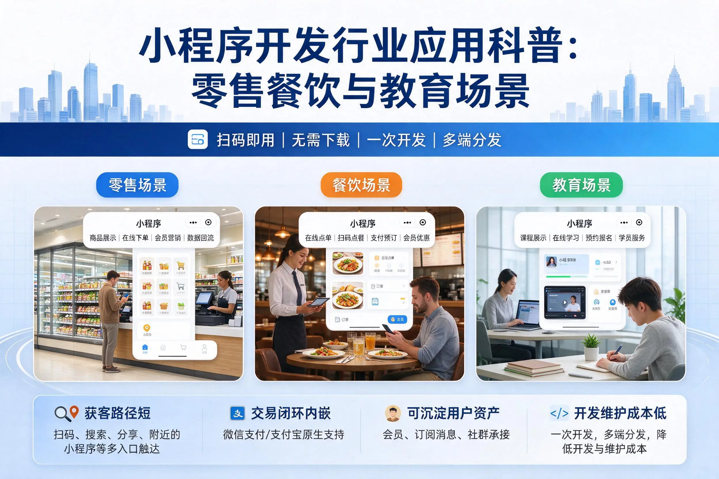 果洛小程序开发行业应用科普：零售餐饮与教育场景