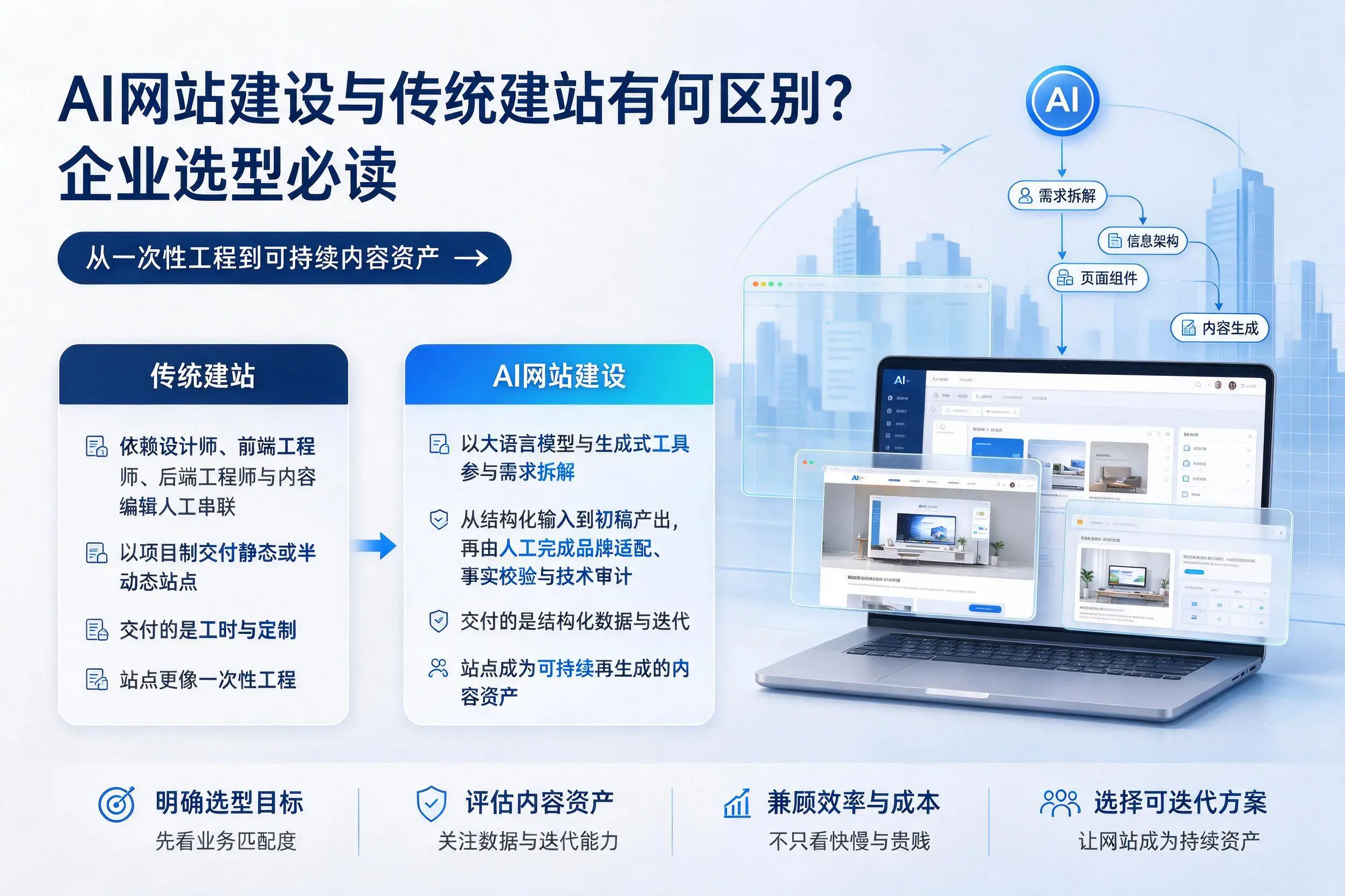 AI网站建设与传统建站有何区别？果洛企业选型必读