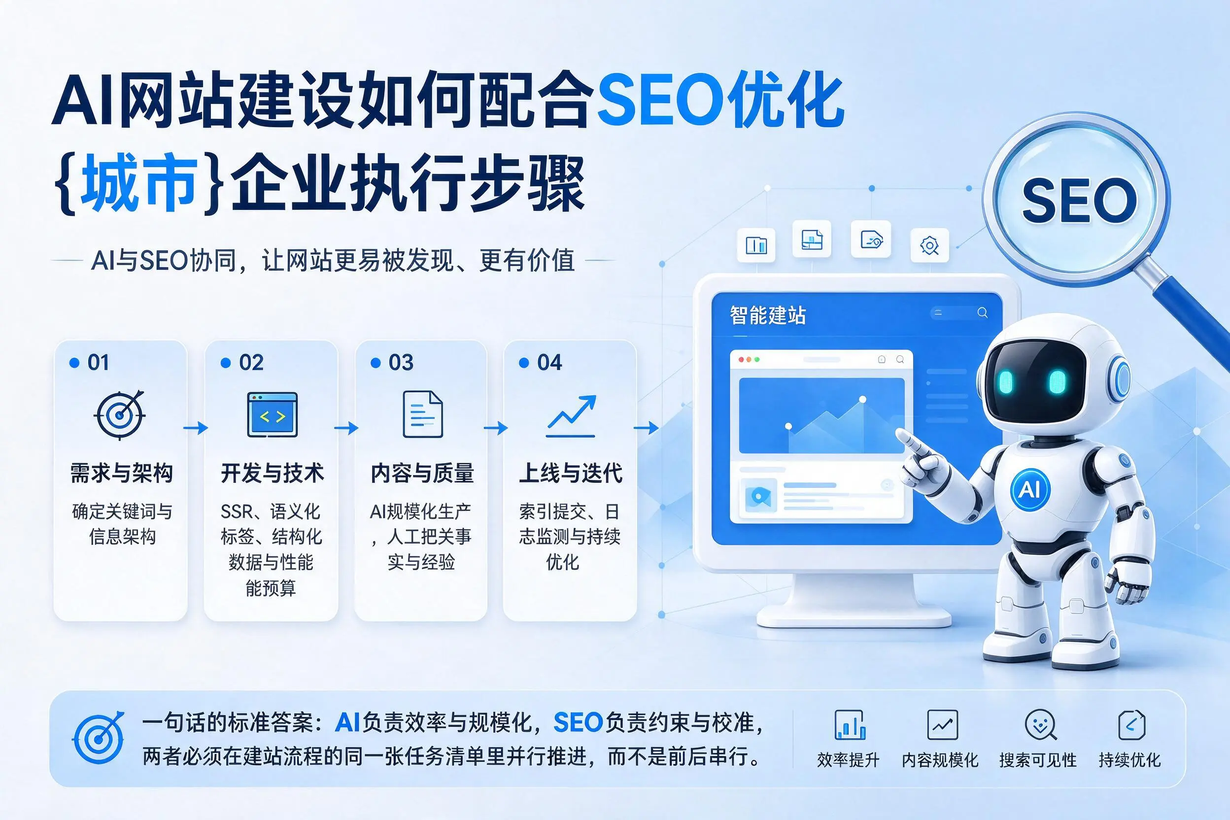 AI网站建设如何配合SEO优化，果洛企业执行步骤