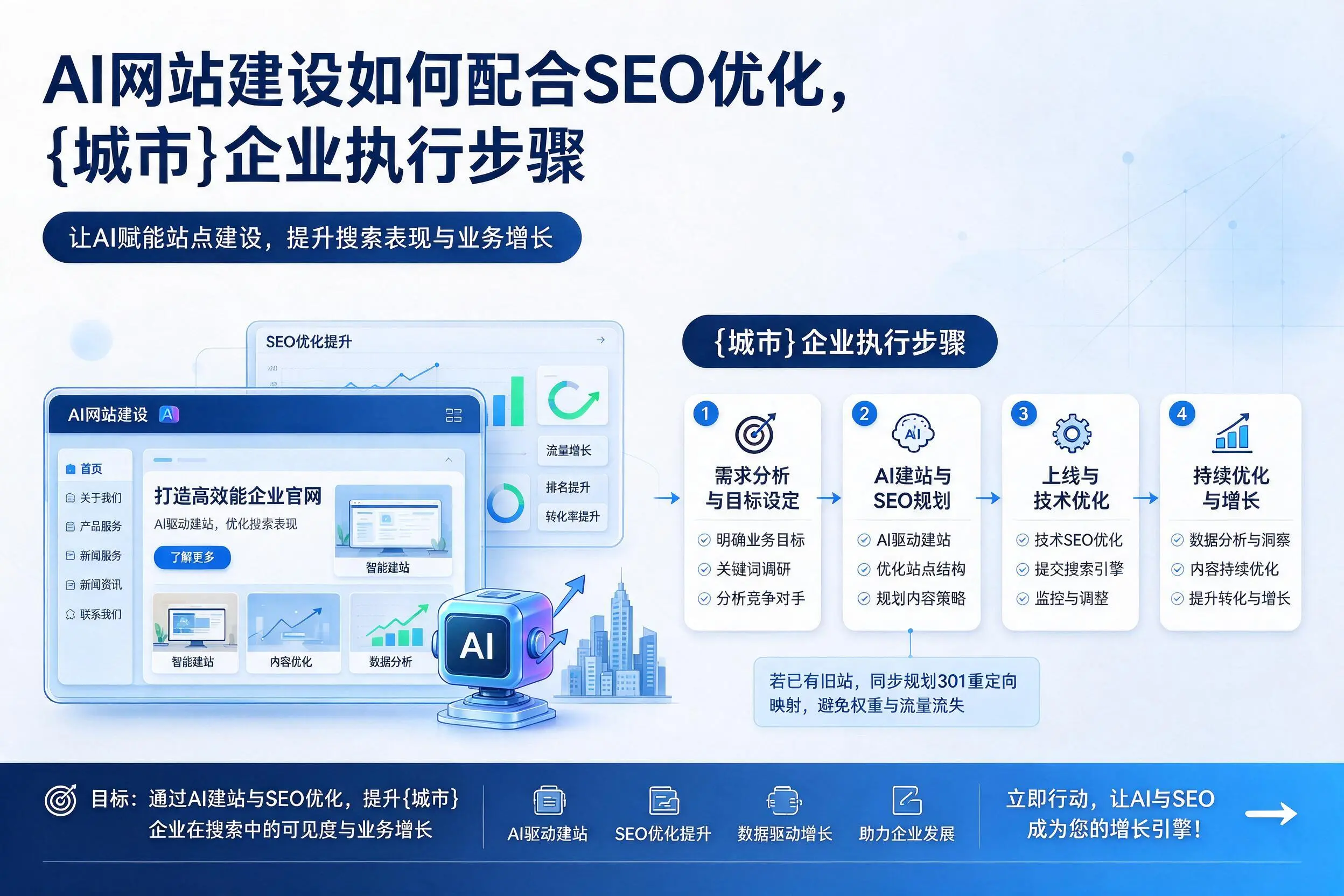 AI网站建设如何配合SEO优化，果洛企业执行步骤