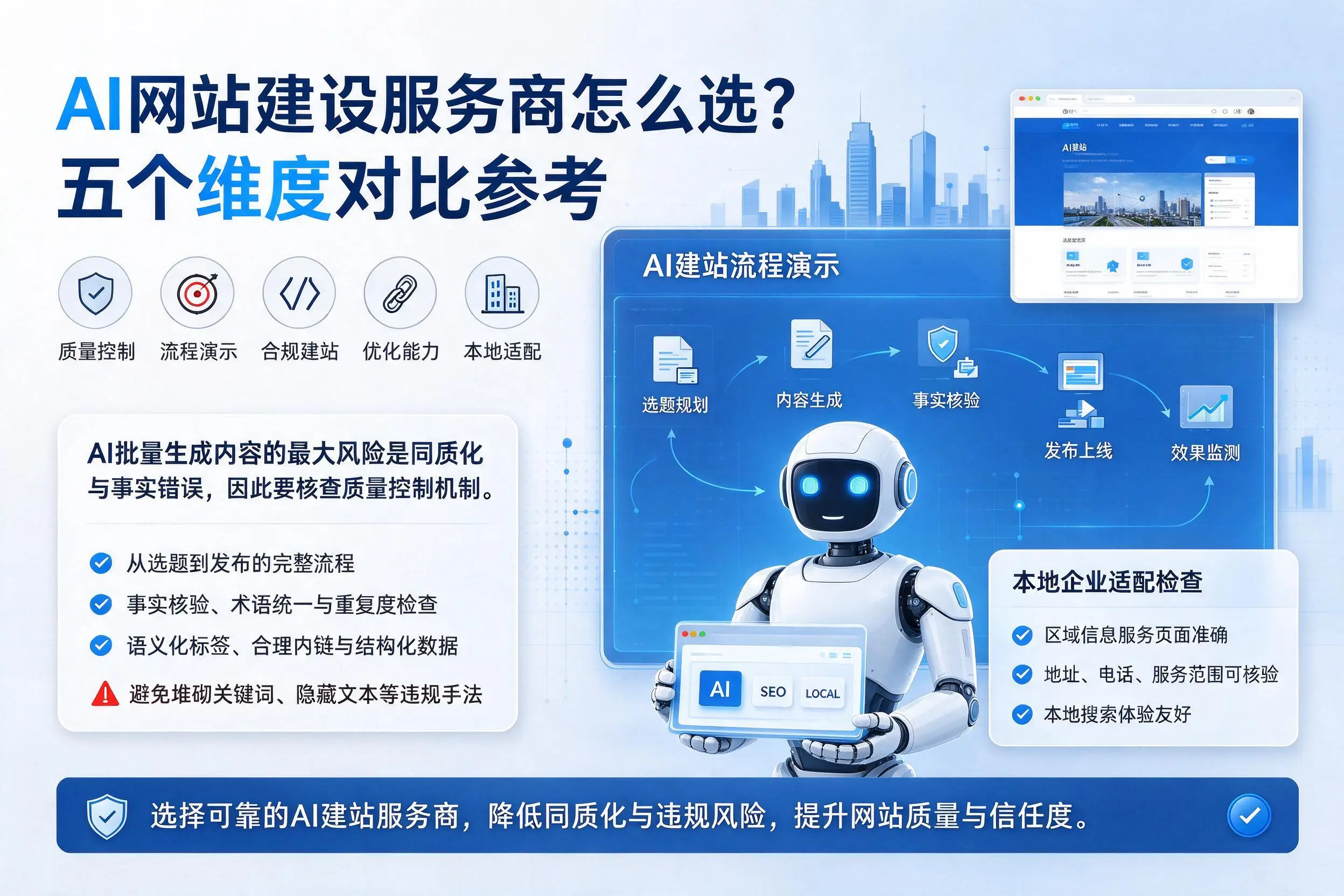 果洛AI网站建设服务商怎么选？五个维度对比参考