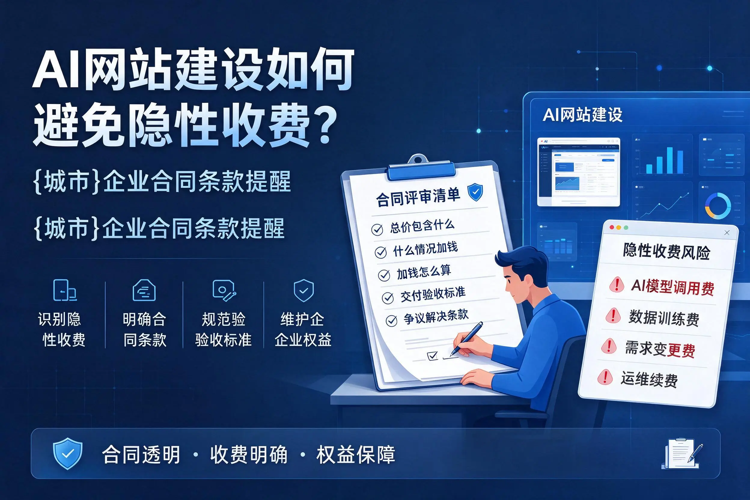 AI网站建设如何避免隐性收费?果洛企业合同条款提醒